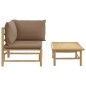 vidaXL Set de muebles de jardín 2 piezas bambú y cojines gris taupe vidaXL Set de muebles de jardín 2 piezas bambú y cojines gris taupe