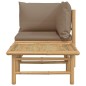 vidaXL Set de muebles de jardín 2 piezas bambú y cojines gris taupe vidaXL Set de muebles de jardín 2 piezas bambú y cojines gris taupe