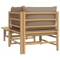 vidaXL Set de muebles de jardín 2 piezas bambú y cojines gris taupe vidaXL Set de muebles de jardín 2 piezas bambú y cojines gris taupe