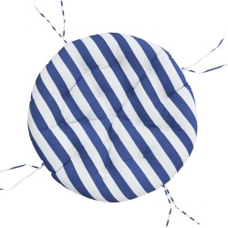 vidaXL Cojín redondo tela Oxford a rayas azul y blanco Ø 100x11 cm