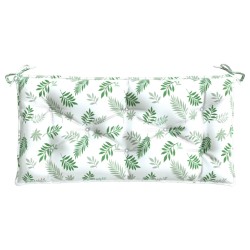 vidaXL Cojín para banco de jardín tela estampado de hojas 110x50x7 cm