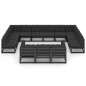 vidaXL Set de muebles de jardín 13 pzas con cojines madera pino negro