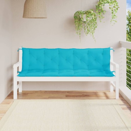 vidaXL Cojines de banco de jardín 2 uds tela Oxford turquesa
