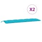 vidaXL Cojines de banco de jardín 2 uds tela Oxford turquesa vidaXL Cojines de banco de jardín 2 uds tela Oxford turquesa