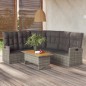 vidaXL Set de muebles de jardín 2 pzas cojines ratán sintético gris vidaXL Set de muebles de jardín 2 pzas cojines ratán sintético gris