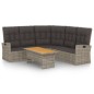 vidaXL Set de muebles de jardín 2 pzas cojines ratán sintético gris vidaXL Set de muebles de jardín 2 pzas cojines ratán sintético gris