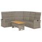 vidaXL Set de muebles de jardín 2 pzas cojines ratán sintético gris vidaXL Set de muebles de jardín 2 pzas cojines ratán sintético gris