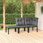 vidaXL Juego de muebles jardín 3 pzas ratán sintético negro y gris