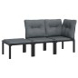vidaXL Juego de muebles jardín 3 pzas ratán sintético negro y gris