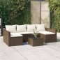 vidaXL Set muebles de jardín 2 piezas y cojines ratán sintético marrón vidaXL Set muebles de jardín 2 piezas y cojines ratán sintético marrón