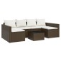vidaXL Set muebles de jardín 2 piezas y cojines ratán sintético marrón vidaXL Set muebles de jardín 2 piezas y cojines ratán sintético marrón