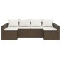vidaXL Set muebles de jardín 2 piezas y cojines ratán sintético marrón vidaXL Set muebles de jardín 2 piezas y cojines ratán sintético marrón