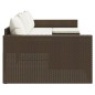 vidaXL Set muebles de jardín 2 piezas y cojines ratán sintético marrón vidaXL Set muebles de jardín 2 piezas y cojines ratán sintético marrón