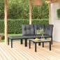 vidaXL Set de muebles de jardín 4 piezas ratán sintético negro y gris vidaXL Set de muebles de jardín 4 piezas ratán sintético negro y gris