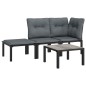 vidaXL Set de muebles de jardín 4 piezas ratán sintético negro y gris vidaXL Set de muebles de jardín 4 piezas ratán sintético negro y gris
