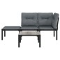 vidaXL Set de muebles de jardín 4 piezas ratán sintético negro y gris vidaXL Set de muebles de jardín 4 piezas ratán sintético negro y gris