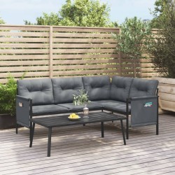 vidaXL Juego de muebles de jardín 2 piezas acero gris antracita