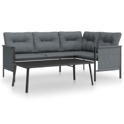 vidaXL Juego de muebles de jardín 2 piezas acero gris antracita