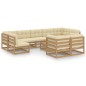 vidaXL Set de muebles de jardín 10 pzs cojines madera pino marrón miel vidaXL Set de muebles de jardín 10 pzs cojines madera pino marrón miel