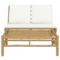 vidaXL Set de muebles de jardín 2 piezas bambú y cojines blanco crema vidaXL Set de muebles de jardín 2 piezas bambú y cojines blanco crema