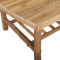 vidaXL Set de muebles de jardín 2 piezas bambú y cojines blanco crema