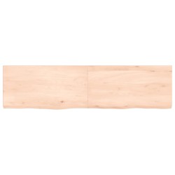 vidaXL Estante de pared madera maciza roble sin tratar 120x30x(2-4) cm