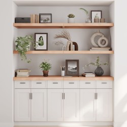 vidaXL Estante de pared madera maciza roble sin tratar 180x50x(2-6) cm
