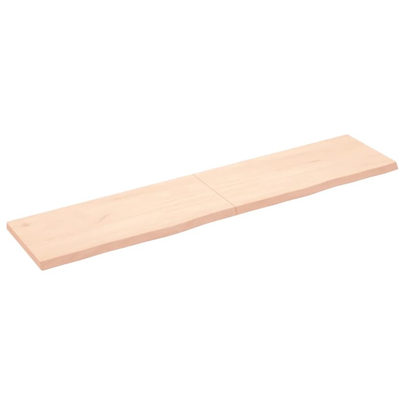 vidaXL Estante de pared madera maciza roble sin tratar 180x40x(2-4) cm vidaXL Estante de pared madera maciza roble sin tratar 180x40x(2-4) cm