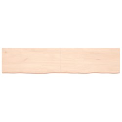 vidaXL Estante de pared madera maciza roble sin tratar 180x40x(2-4) cm