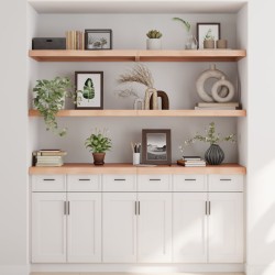 vidaXL Estante de pared madera maciza roble sin tratar 180x60x(2-6) cm