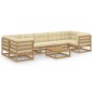 vidaXL Set de muebles de jardín 8 pzs cojines madera pino marrón miel vidaXL Set de muebles de jardín 8 pzs cojines madera pino marrón miel