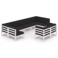 vidaXL Set de muebles de jardín 9 pzas con cojines madera pino blanco vidaXL Set de muebles de jardín 9 pzas con cojines madera pino blanco