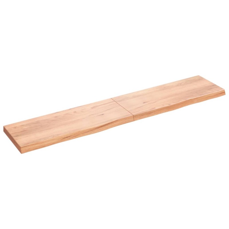 vidaXL Estante pared madera roble tratada marrón claro 200x40x(2-6) cm vidaXL Estante pared madera roble tratada marrón claro 200x40x(2-6) cm