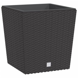 vidaXL Macetero con interior extraíble PP ratán marrón 21/32 L