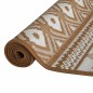 vidaXL Alfombra de exterior marrón y blanca reversible 100x200 cm vidaXL Alfombra de exterior marrón y blanca reversible 100x200 cm