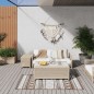 vidaXL Alfombra de exterior gris y blanca reversible 80x150 cm