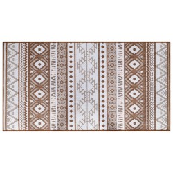 vidaXL Alfombra de exterior gris y blanca reversible 80x150 cm