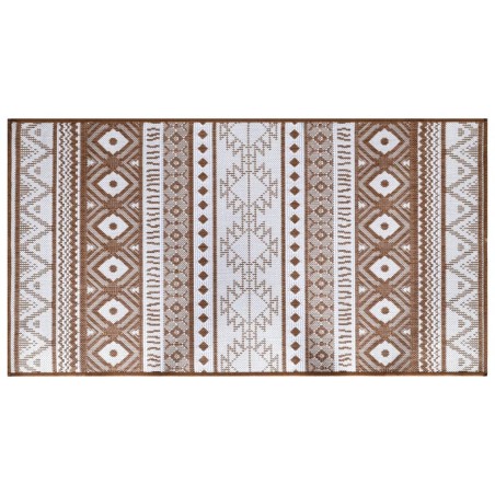 vidaXL Alfombra de exterior gris y blanca reversible 80x150 cm