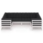 vidaXL Set de muebles de jardín 6 pzas con cojines madera pino blanco vidaXL Set de muebles de jardín 6 pzas con cojines madera pino blanco