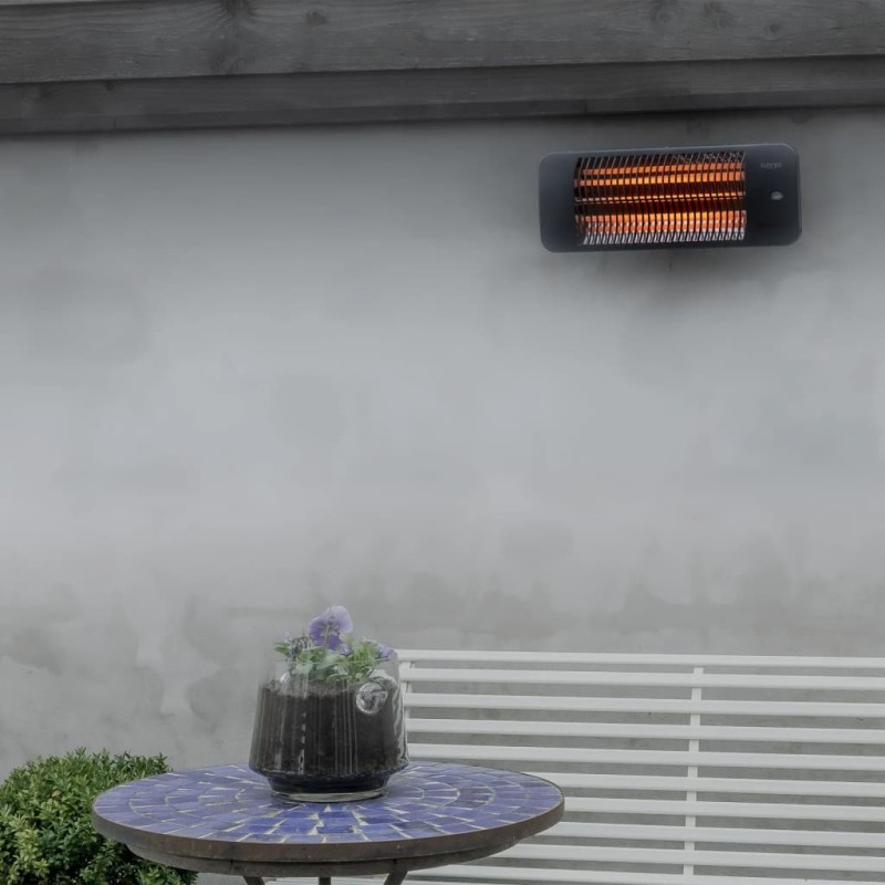 Sunred Calefactor de pared para patio Lugo cuarzo gris 2000 W Sunred Calefactor de pared para patio Lugo cuarzo gris 2000 W