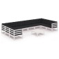 vidaXL Set de muebles de jardín 11 pzas con cojines madera pino blanco vidaXL Set de muebles de jardín 11 pzas con cojines madera pino blanco