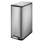 EKO Cubo de pedal Ecoslim 2x20 L plateado mate EKO Cubo de pedal Ecoslim 2x20 L plateado mate