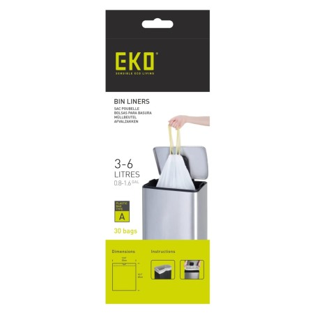 EKO Set de bolsas de basura "A" 3-6 L 24x30 piezas blanco