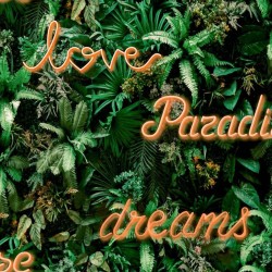 Noordwand Papel pared Good Vibes Neon Letter with Plants verde naranja