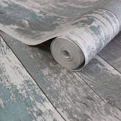 Noordwand Papel de pared Topchic Wooden Planks gris oscuro y azul