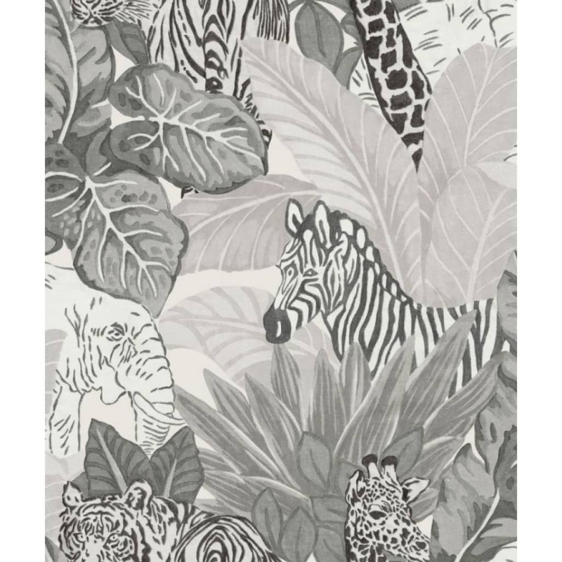 Noordwand Papel de pared Good Vibes Jungle Animals gris y negro Noordwand Papel de pared Good Vibes Jungle Animals gris y negro