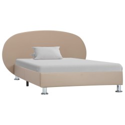 vidaXL Estructura de cama de cuero sintético color capuchino 100x200cm