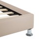 vidaXL Estructura de cama de cuero sintético color capuchino 100x200cm