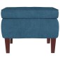 vidaXL Taburete con patas de madera terciopelo azul vidaXL Taburete con patas de madera terciopelo azul