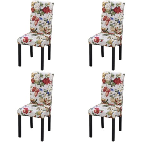 vidaXL Sillas de comedor 4 unidades tela multicolor